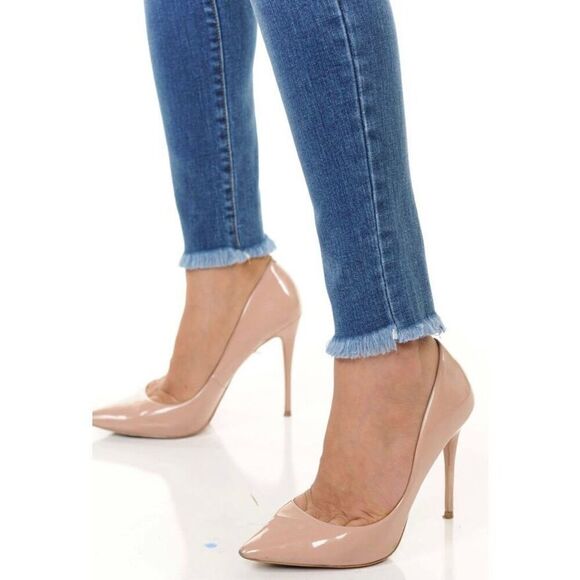 ANGRY RABBIT - L Sz 9 (29) Medium/Rise Fray/Hem Skinny Jeans in Dark Denim 👖 - Picture 2 of 16